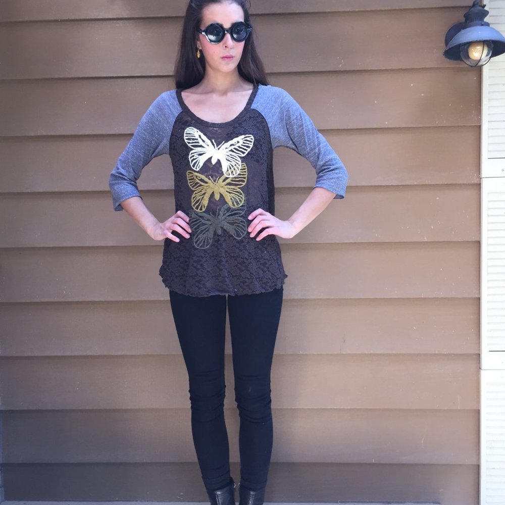 We the Free by Free People Butterfly Baseball Tee